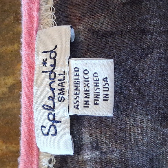 Splendid Gray and Pink Casual Tee - Picture 2 of 5